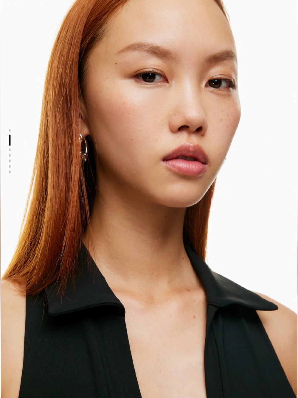 Aritzia Babaton Contour Polo Tank Black Sleeveless V-Neck Top Small - Picture 3 of 8